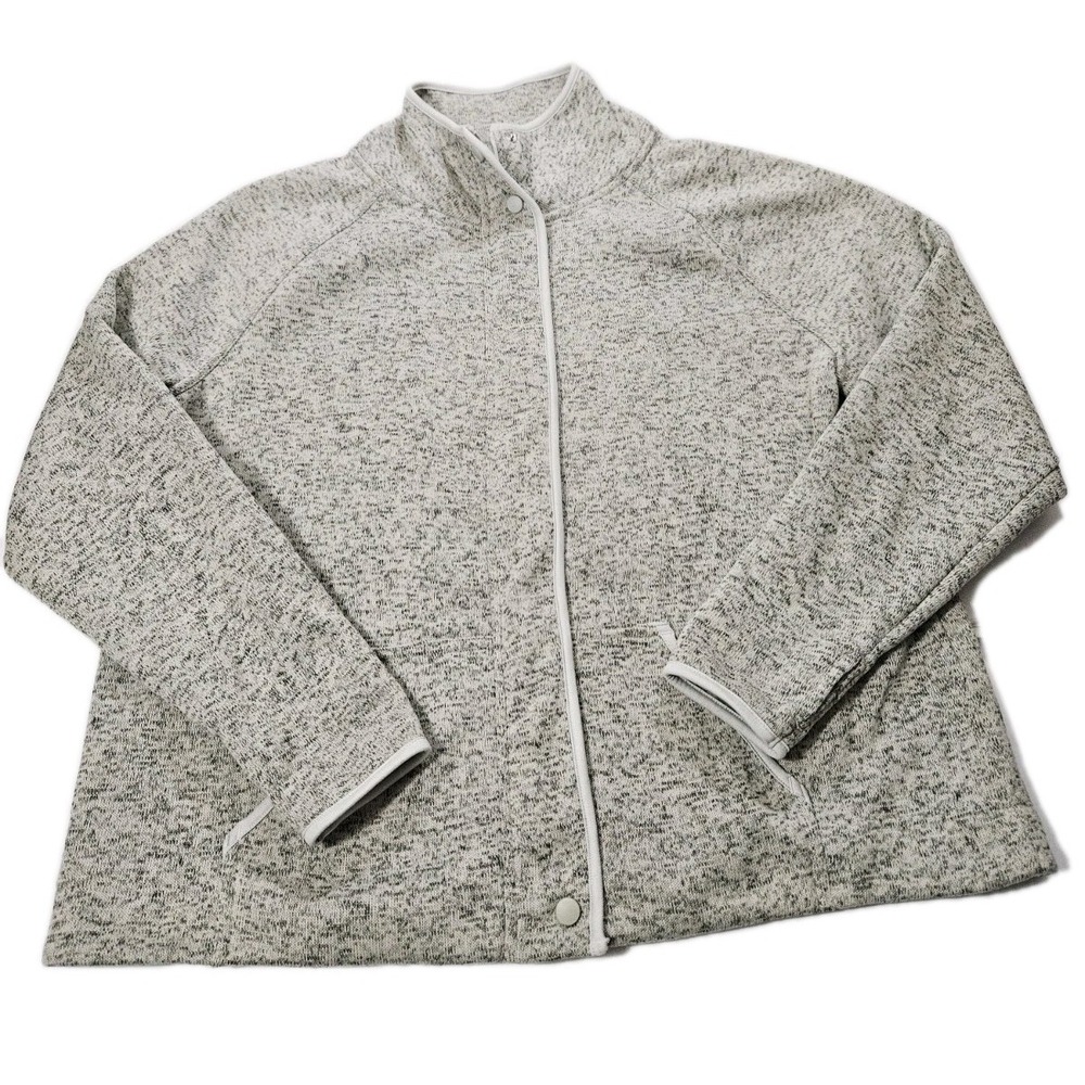 Women's Champion Gray Zip Front Sweater Jacket Size XL Long Sleeved